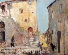 Alexander Jamieson (1873-1937)pair of oils on board,Street scenes and church, San Gimignano,both