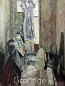 § Duncan Grant (1885-1978)oil on board,Interior with ironing board,signed and dated '52,28 x 22in.
