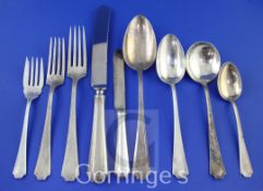 A 20th century Canadian Birks sterling silver part suite of Chatsworth? pattern cutlery, with