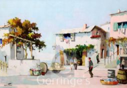 § Cecil Rochfort D'Oyly John (1906-1993)oil on canvas,Cap Ferrat, Ville Franche across Bay, Cotes