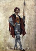 Frank Myers Boggs (1855–1926)oil on board,Study of a Prussian Halbadier,signed,24 x 18in.