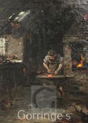 Hannah Clarke Preston MacGoun (1864–1913)oil on canvas,The Blacksmith's Forge,signed,15 x 10.5in.