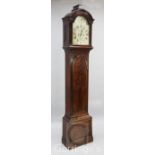 Holmes of London. A George III mahogany eight day longcase clock, the 12 inch arched silvered dial