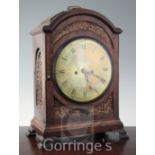 Charles Absolon of London. A George III mahogany bracket clock, with circular brass dial and twin