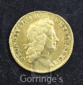 A George I gold half guinea, 1727, VF, toned