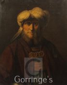 Early 19th century English Schooloil on canvas,Portrait of a Turkish gentleman,30 x 25in.