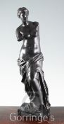 A large Wedgwood black basalt figure of the Venus De Milo, first half 19th century, standing on a