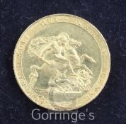 A George III gold sovereign, 1820, EF