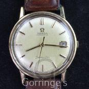 A gentleman's early 1970's 9ct gold Omega Automatic Seamaster wrist watch, with baton numerals and