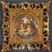 Early 19th century Florentine School after Botticellioil on canvas,The Magnificat,tondo, 7.5in.,
