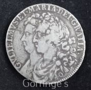 Scottish Coins- A William & Mary silver forty shillings, 1691, Fine