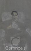 Christopher Wood (1901-1930)pastel on grey paper,Tony Gandarillas in an armchair,10 x 6.5in.