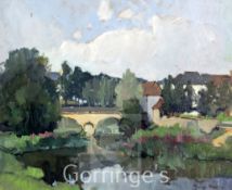 § Georges Charles Robin (French, 1903-2003)oil on board,'La Bouzanne a Pont Chretien',signed,12.5