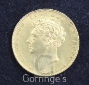 A George IV gold half sovereign, 1827, near EF