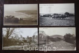 A collection of seven albums of Edwardian and later postcards, mostly Eastbourne views