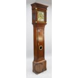 John Hocker of Reading. A George II oak eight day longcase clock, the 12 inch square brass dial with