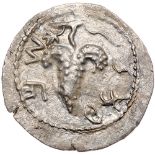 Bar Kochba Revolt. Silver Zuz (2.99 g), 132-135 CE. Year 2 (133/4 CE). 'Shim'on', grape bunch on