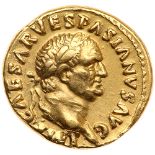 Vespasian. Gold Aureus (7.08 g), AD 69-79. 'Judaea Capta' type. Rome, AD 69/70. IMP CAESAR