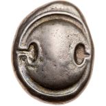 Boiotia, Thebes. Silver Stater (11.66 g), ca. 395-338 BC VF. Ca. 363-338 BC. Hism, magistrate.