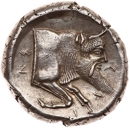 Sicily, Gela. Silver Tetradrachm (17.22 g), ca. 480/75-475/0 BC Superb EF. Charioteer driving slow - Image 2 of 2