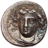 Thessaly, Larissa. Silver Drachm (5.83 g), ca. 405/0-370 BC VF. Head of the nymph Larissa facing