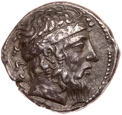 Sicily, Naxos. Fourree Tetradrachm (13.61 g), ca. 430-420 BC VF. Head of Dionysos right, wearing - Image 2 of 2