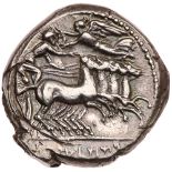 Sicily, Lilybaion. Silver Tetradrachm (17.09 g), ca. 325-305 BC EF. Siculo-Punic issue. 'RSMLQRT' in