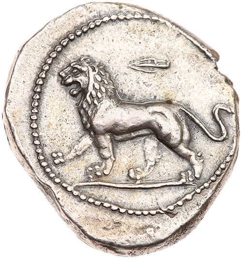 Persia, Alexandrine Empire. Satrapal issue. Silver Tetradrachm (16.91 g), ca. 32. Baal seated