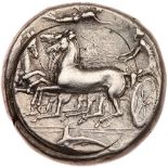 Sicily, Syracuse. Dionysios I. Silver Tetradrachm (17.42 g), 405-367 BC Choice V. Ca. 405-400 BC.