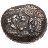 Lydian Kingdom. Time of Cyrus to Darios I. Silver 1/2 Stater (or Siglos) (5.15 g. Sardis. Confronted