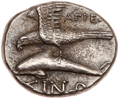 Paphlagonia, Sinope. Silver Drachm (4.96 g), ca. 330-300 BC EF. Agreos, magistrate. Head of nymph - Image 2 of 2