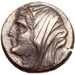 Sicily, Syracuse. Queen Philistis, wife of Hieron II, 274-216 BC. Silver 16 Litr. Struck ca. 216-215