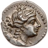 Gaul, Massilia. 130-121 BC. Silver Tetrobol (2.85g) Superb EF. Draped bust of Artemis right