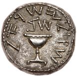 Judaea, Jewish War. Silver Shekel (14.06 g), 66-70 CE Superb EF. Year 2 (67/8 CE). 'Shekel of