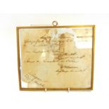 ANGLO-BOER WAR - A RARE HAND-WRITTEN ORDER FROM A BOER LAGER COMMANDANT gilt framed and glazed, 21cm