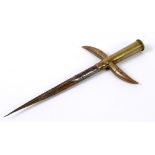 GREAT WAR AVIATION - A BRITISH TRENCH ART MODEL DAGGER  the grip and cross-guard worked from