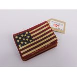 19TH CENTURY - AN AMERICAN COMMEMORATIVE LEATHER STARS & STRIPES PURSE  celebrating the Peace