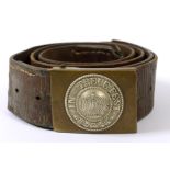 GREAT WAR - AN IMPERIAL GERMAN BAVARIAN ENLISTED MAN'S BELT BUCKLE  on its original brown leather