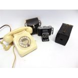 ASSORTED COLLECTABLES comprising a G.P.O. 746 ivory plastic telephone; a part set of drawing