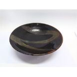 TREVOR CORSER FOR LEACH POTTERY: a large circular pedestal bowl, 42.5cm diameter, impressed Leach