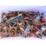 ASSORTED LEAD TOY SOLDIERS including a Hill & Co. motorcycle and sidecar, variable condition,
