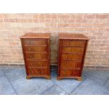 A PAIR OF CROSSBANDED MAHOGANY FAUX CABINETS, 48cm wide 35.5cm deep 85.5cm high