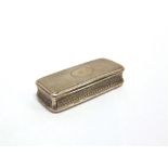 A GEORGIAN SILVER SNUFF BOX by Joseph Willmore, Birmingham date letter poorly struck, of rectangular