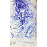ROBERT O. LENKIEWICZ (BRITISH, 1941-2002) Saturn Devouring his Son (after Goya), blue biro, studio
