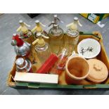 ASSORTED VINTAGE KITCHENALIA comprising five soda syphons, including one for Job Wragg of Shirley,