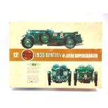 AN AIRFIX 1/12TH SCALE 1930 BENTLEY 4 1/2 LITRE SUPERCHARGED unmade, most pieces still on sprues,