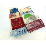 EIGHT ASSORTED SILK SCARVES including two by Liberty, one Divali, one Jacqmar, and one Thirkell,