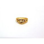 A KNOT RING unmarked, finger size S, 4.3g gross