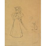 HENRY SOMM [FRANCOIS CLEMENT SOMMIER] (1844-1907) 'Mon Petit Lapin', pencil, signed with initials