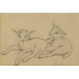 ATTRIBUTED TO ALICE BOYD (BRITISH, 1825-1897) 'Lambs', pencil, titled lower right, inscribed to